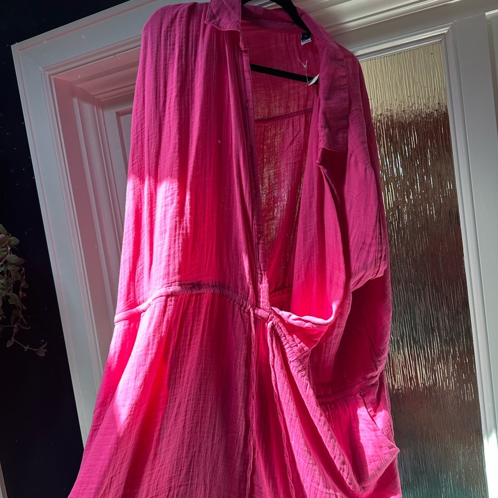 Old Navy Pink Satin Robe Intimates Sleepwear